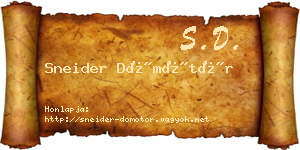 Sneider Dömötör névjegykártya